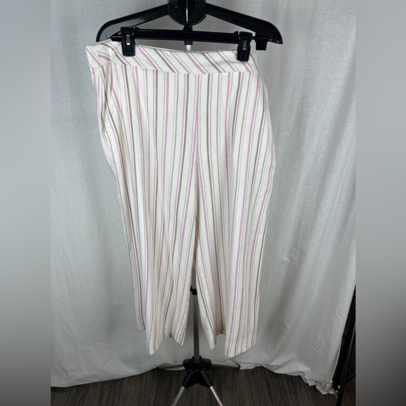 Trina Turk White Monument Pink and Brown Striped Pants Size 14 NWT - Picture 7 of 13
